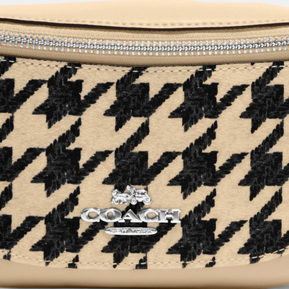 NWT Coach Outlet Warren Mini Belt Bag With Houndstooth Print - Picture 5 of 6